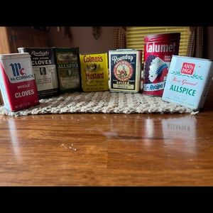 Vintage Rawleigh’s, Colman’s, Roundup, Calumet, Ann Page & McCormick spice cans